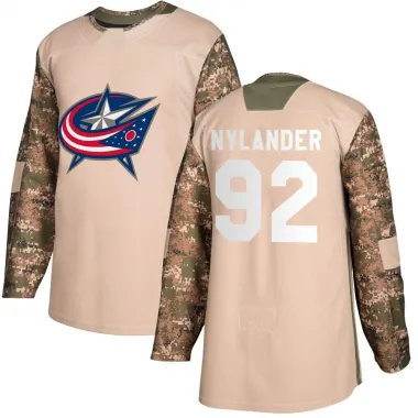 Camo Men's Alexander Nylander Authentic Columbus Blue Jackets Veterans Day Practice Jersey